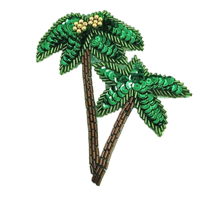 Broche de broderie d'arbre de perles de rocaille attrayante pour les vêtements Broche de broderie perlée à la main unique par glowin fashion - Product Image 1