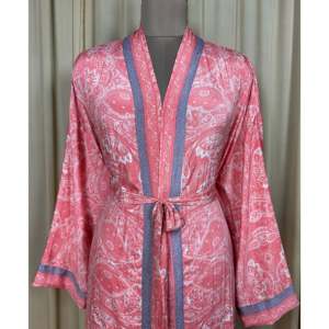 Recycled Silk Sari Women's Boho Chic Vintage <b>Beach</b> Cover Dress <b>Robe</b> for Resort Wear House Gypsy-Swimsuit Cover Ups - Product Image 2