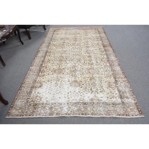 Alfombra Turca Vintage de 5.2x9.2 pies, Alfombra Floral Marrón - Product Image 5