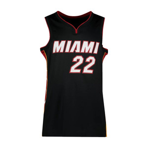 Maillot de basketball personnalisé OEM pour homme, débardeur athlétique sans manches à col en V, noir avec bordures rouges et jaunes, en polyester respirant - Product Image 6