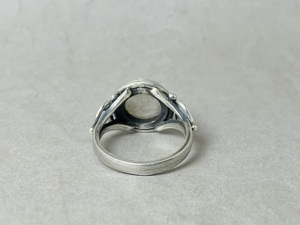 Bague en pierre de lune arc-en-ciel naturelle belle bague en pierre précieuse bleue cabochon bijoux en argent en gros bagues en argent délicates - Product Image 6