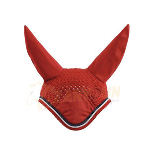 Filet d'oreille équestre Orange de haute qualité Logo personnalisé Bonnet de voile de mouche de cheval pour l'équitation Design personnalisable en taille et en couleur - Product Image 2
