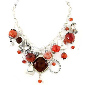 Collier en pierre précieuse de cornaline argentée pour femmes, bijoux religieux avec perle d'eau douce pour une fête ou un cadeau - Product Image 2