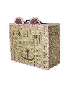 Panier en jonc de mer au design adorable avec décoration en forme d'ours, fabriqué à la main au Vietnam, panier cadeau best-seller à prix de gros. - Product Image 4