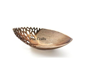 Bol en aluminium noir et or, fait main, taille et forme personnalisées, pour dattes au chocolat, prix de gros - Product Image 2