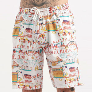 Ensemble chemise et short 2 pièces pour homme, 100% coton, imprimé uni, décontracté, respirant, mode estivale, vente en gros, prix abordable, OEM - Product Image 4