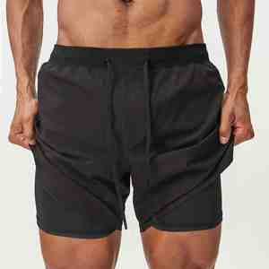 Double <b>Layer</b> Men's Sports Running Quick-drying Breathable Shorts - Product Image 2
