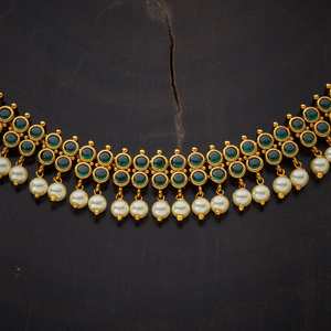 Antique Imitation Pearl Flower <b>Necklace</b> 148832 with Bezel Setting Elegant and Timeless for Women's Wedding Occasions - Product Image 5