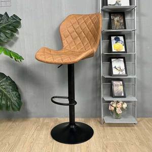Contemporary PU Leather Upholstered <b>Bar</b> <b>Stool</b> with Iron Legs GAK-453A <b>Adjustable</b> High <b>Bar</b> Furniture for Farmhouse & Kitchen Use - Product Image 6