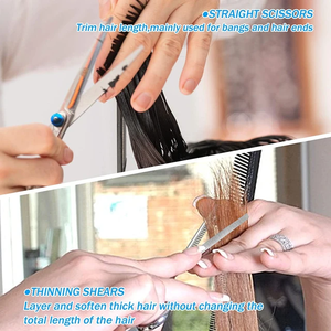 Juego de tijeras de corte de pelo profesional, herramienta de salón de belleza de acero japonés con punta afilada de acero inoxidable para adelgazar peluquería - Product Image 6