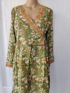 Adorable styliste femmes coton naturel Cocktail Maxi robes plage fête portant avec bouton décoration - Product Image 4