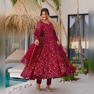 Vestido Anarkali de Georgette Pesado con Dupatta, Trabajo de Lentejuelas Multicolores, Listo para Usar, Último Modelo de Vestido Ankara 2025, Elegante para Damas - Product Image 2