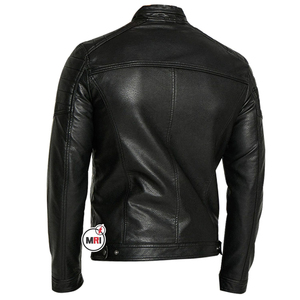 Nuevas Chaquetas de Cuero de Última Moda para Hombre, Chaqueta con Cintura Ajustada y Cremallera, Chaqueta de Cuero con Cuello Alto para Invierno, Chaqueta Vintage de Algodón para Hombre - Product Image 4