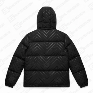Blouson d'hiver matelassé pour homme, coupe bomber, service OEM, coupe-vent, chaud, à capuche, rembourré, vêtement d'extérieur décontracté en toile de haute qualité, vente en gros - Product Image 3