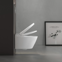 W230 Toilette intelligente Réservoir mural noir en forme de cuvette avec siège télécommandé Chauffage et installation facile Comprend un panneau de boutons