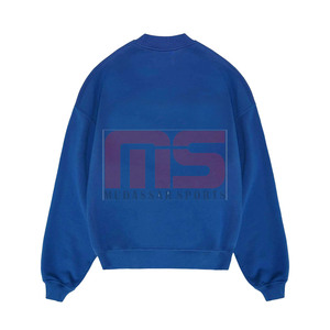 Cotton Blended Basics Oversized Sweatshirt Men <b>Thermal</b> <b>Fleece</b> Pullover Long Sleeve Plain Casual Streetwear For Winter - Product Image 6