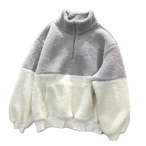OEM Custom Logo Warm Hoodies Unisex Quarter Zip up Micro Polar Fleece Custom Pullover <b>Sherpa</b> Fleece Hoodie for <b>Men</b> - Product Image 3