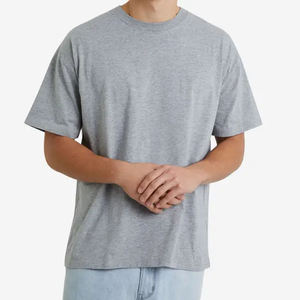 Venta al por mayor de camisetas de algodón de gran tamaño para hombres personalizadas de hombro caído de manga corta Boxy Fit de peso pesado de punto logotipo personalizado - Product Image 1