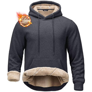 Custom 100% Cotton <b>Sherpa</b> Fleece Lined Pullover Hoodie Fast Drying French Terry Activewear for Winter Low MOQ Wholesale - Product Image 6