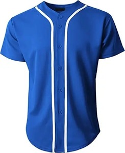 Conception à rayures OEM Couleur personnalisée Polyester Vêtements de sport à manches courtes Vêtements de baseball et de softball Chemises en jersey Respirant Séchage rapide - Product Image 1