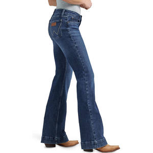 Women's Vintage Summer Slim High Waist Flare <b>Pants</b> Stretchy Split Denim Jeans with Flat Front Wide Leg Streetwear Trousers - Product Image 1