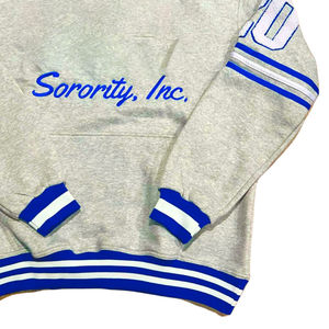 Suéter de Cuello Alto para Hombre, Azul Rey y Blanco, Manga Larga, Felpa, Bordado, Ecológico, Informal, para Invierno, Corte Regular, Superventas - Product Image 3