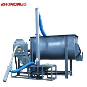 Nouvelle ligne de production de granulés d'aliments pour animaux de ferme avicole de grande taille Broyeur mélangeur horizontal 500kg-5000kg Capacité 1 an de garantie - Product Image 1