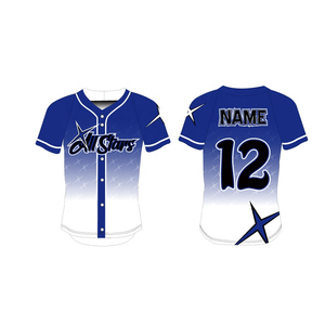 Sublimation Cheer Baseball Jersey Botón de impresión personalizado con diferentes nombres en - Product Image 1