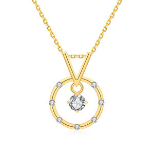 Nouveau Collier Pendentif Rond de Luxe pour Homme en Argent Sterling 925 Plaqué Or 18K avec Diamants – Vente en Gros 2025 - Product Image 1