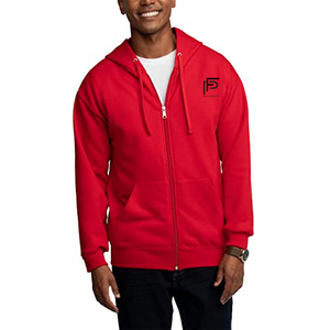 Sweat-shirt à capuche avec fermeture éclair personnalisable pour homme Pull surdimensionné à motif bloqué Tissu tricoté teint en plaine - Product Image 1