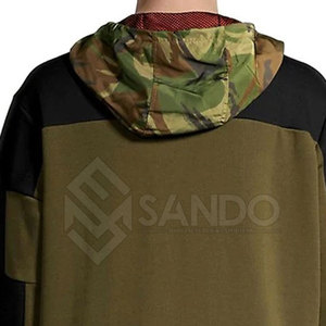 เสื้อมีฮู้ดแบบรูดซิปครึ่งหนึ่งของผู้ชายผ้าคอตตอนผสมสำหรับฤดูหนาวดีไซน์โลโก้ตามสั่ง - Product Image 5