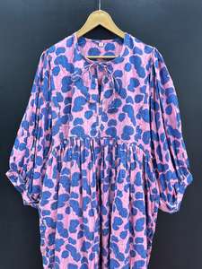 Vente à l'exportation de robe midi trapèze écologique en coton imprimé pour femmes tenue d'été décontractée motifs vibrants naturel inde - Product Image 2