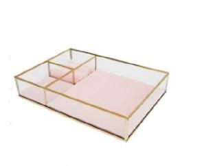 Boîte à bijoux rectangulaire en fer faite à la main, rangement en métal le plus vendu pour étui à bijoux en verre de table indien - Product Image 1