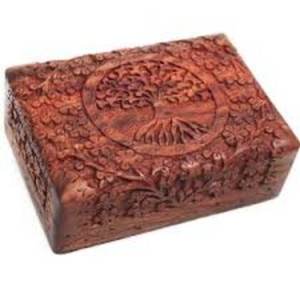 Caja decorativa hecha a mano para el hogar, oficina, cierre, almacenamiento de madera, tapa con bisagras, recuerdo, cajas de madera talladas - Product Image 1