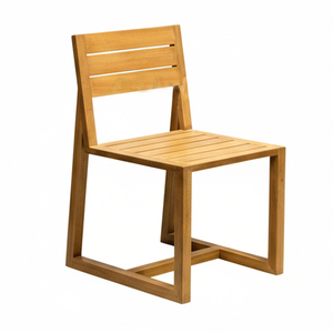 Silla de Comedor de Teca Sólida, Duradera y Minimalista, Suministro de Fábrica, Silla de Comedor de Teca con Base Cúbica para Restaurante y Hotel - Product Image 1
