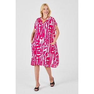 Abito Midi Oversize con maniche a pipistrello con scollo a V in tessuto a maglia confezionato singolo - Product Image 2