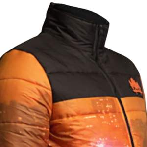 Chaqueta Acolchada Estampada para Hombre, Cuello Alto, Cierre Frontal, Ligera, Ropa de Abrigo de Invierno, Estilo Casual Urbano - Product Image 6