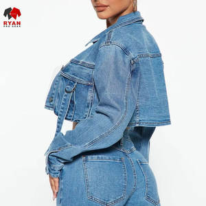 Veste en jean élégante pour femmes pour tenues décontractées avec col classique et design à manches longues confortable - Product Image 4