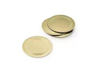 7 pièces argent/doré métal tasse sous-verres ensemble 4.2 "avec support pour thé tasse à café assiettes - Product Image 2