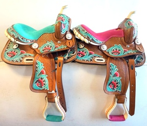 Offre Spéciale anglais fait à la main en cuir de vache véritable selle occidentale siège en cuir souple Durable pour cheval parfait ensemble de tack équestre - Product Image 1