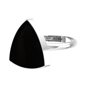 Anillo de Compromiso de Plata de Ley 925 con Acabado de Alta Calidad, Engaste de Bisel, Ágata, Forma de Trillón, Ovalada, Pera, Estilo Clásico, Anillo de Energía Positiva - Product Image 1