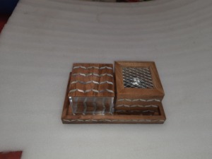 Ensemble de brûleurs Bakhoor de luxe électriques avec incrustation de nacre Chauffe-bougie en bois sculpté à la main - Product Image 3