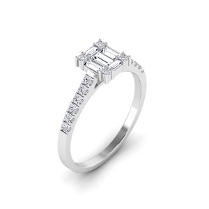 Anillo de Compromiso y Boda Chapado en Oro Puro de Moda, con Diamante Real de Corte Brillante, Joyería de Moda para Mujer, Colección de Regalos para Fiestas - Product Image 1