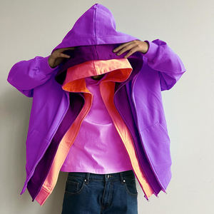 เสื้อมีฮู้ดแบบมีซิปสำหรับผู้ชายผ้าฝ้าย100% การออกแบบแนวสตรีทโอเวอร์ไซส์เรียบง่ายลายดิจิทัลสามชั้นสำหรับฤดูหนาว - Product Image 2