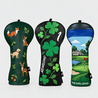 Nouvelle conception, fermeture magnétique, broderie personnalisée, housses de clubs de golf en cuir PU, housses de tête de club de golf résistantes à l'eau, accessoires de golf