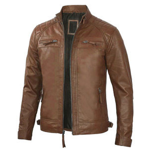 Chaqueta de piel auténtica de cordero de la mejor calidad para hombre, cuello levantado, talla de EE. UU., edición limitada con bordado a la moda - Product Image 1
