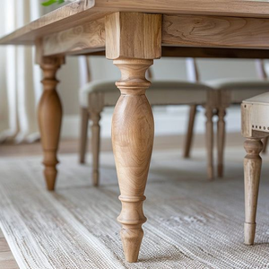 Heavy Duty Rubber Wood Table Legs Modern Turned Furniture Supports for Dining Tables Bedroom Cabinets and Living Room Use - Product Image 2