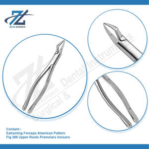 Pince d'extraction motif américain figue 286 racines supérieures prémolaires incisives qualité allemande Starnderd Instruments chirurgicaux dentaires - Product Image 4