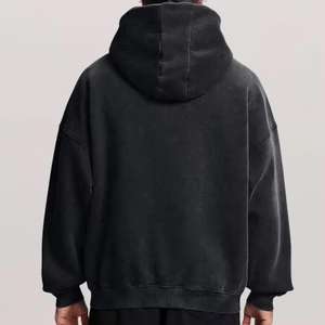 Zip up Acid Wash Distressed Hoodies Unisexe 500 Gsm Streetwear Boxy Hommes Hoodies Haute Qualité À Capuche pour Hommes - Product Image 5