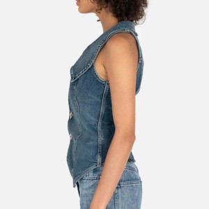 เสื้อโค้ทแฟชั่นใหม่ปี 2026 เสื้อผ้าลำลอง เสื้อกั๊กยีนส์แขนกุดผ้าฝ้าย เสื้อแจ็คเก็ตผู้หญิง เสื้อผ้าสตรีทแวร์ฤดูใบไม้ผลิ ฤดูใบไม้ร่วง สำหรับสาวๆ - Product Image 2